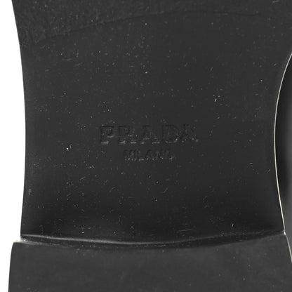 Prada Spazzolato Metal Triangle Logo Pointy 50mm Loafers 37.5 Black 8 of 10
