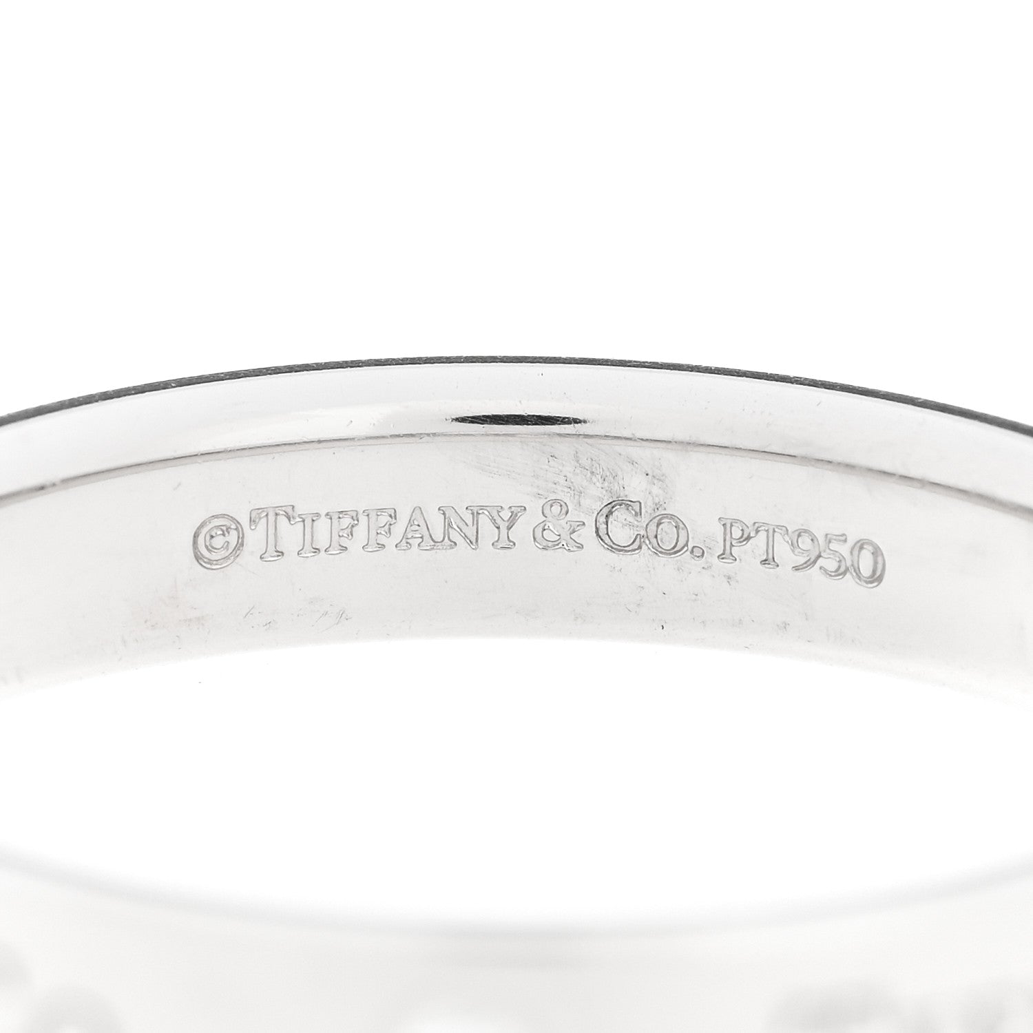Tiffany Platinum Diamond Logo Band Ring 60 9.25 4 of 4