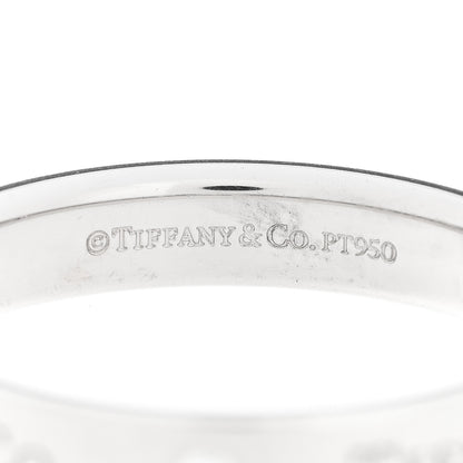 Tiffany Platinum Diamond Logo Band Ring 60 9.25 4 of 4