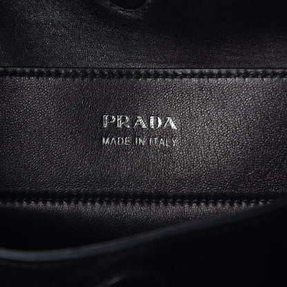 Prada Calfskin Crocodile Embossed Tote Black 6 of 9