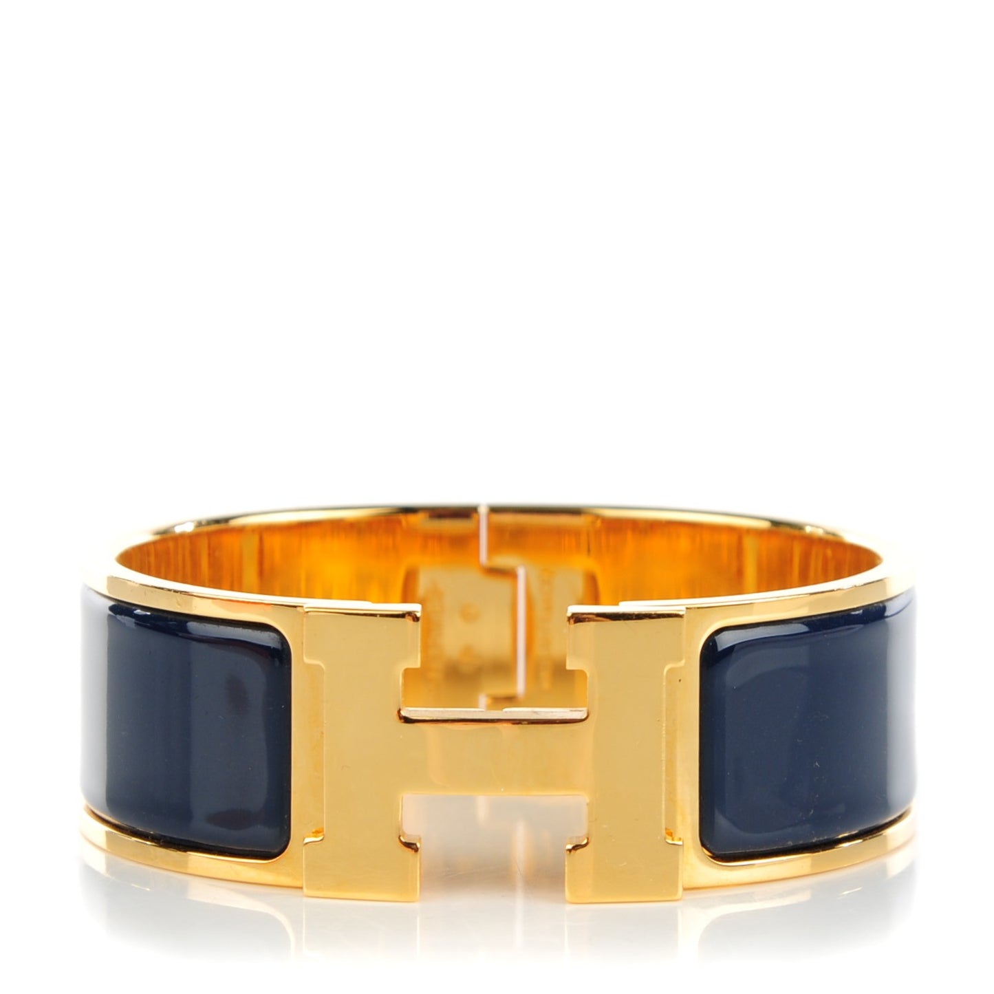 Enamel Wide Clic Clac H Bracelet PM Indigo Bleu