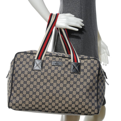 Gucci GG Monogram Web Medium Collapsable Carry On Duffle Navy 2 of 8