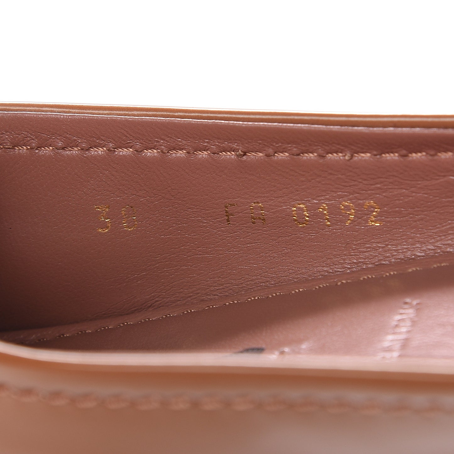 Patent Calfskin Oxford Ballerina Flats 38 Rose Velours