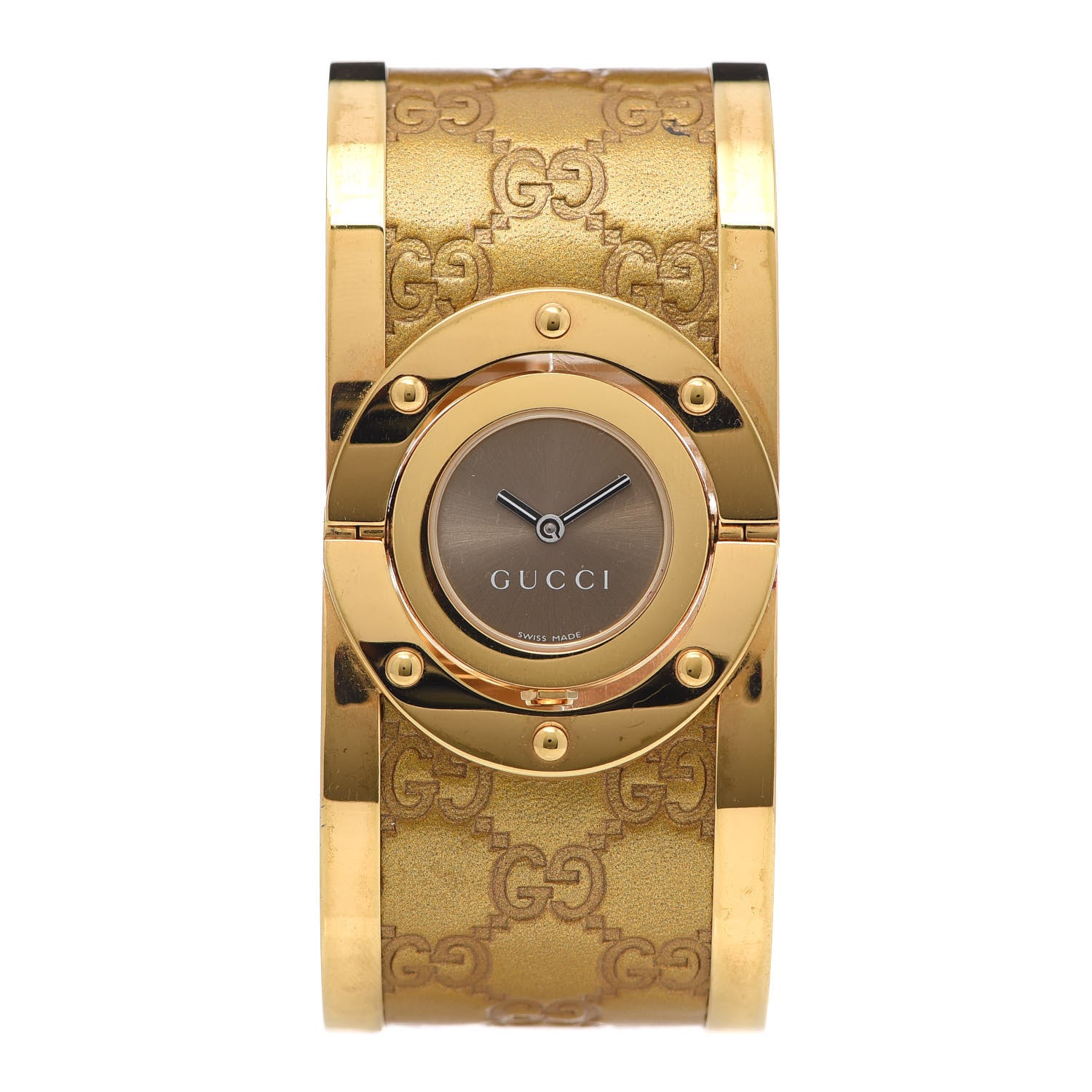 Gucci Stainless Steel Calfskin 33mm Twirl Quartz Watch Bronze 1 of 4