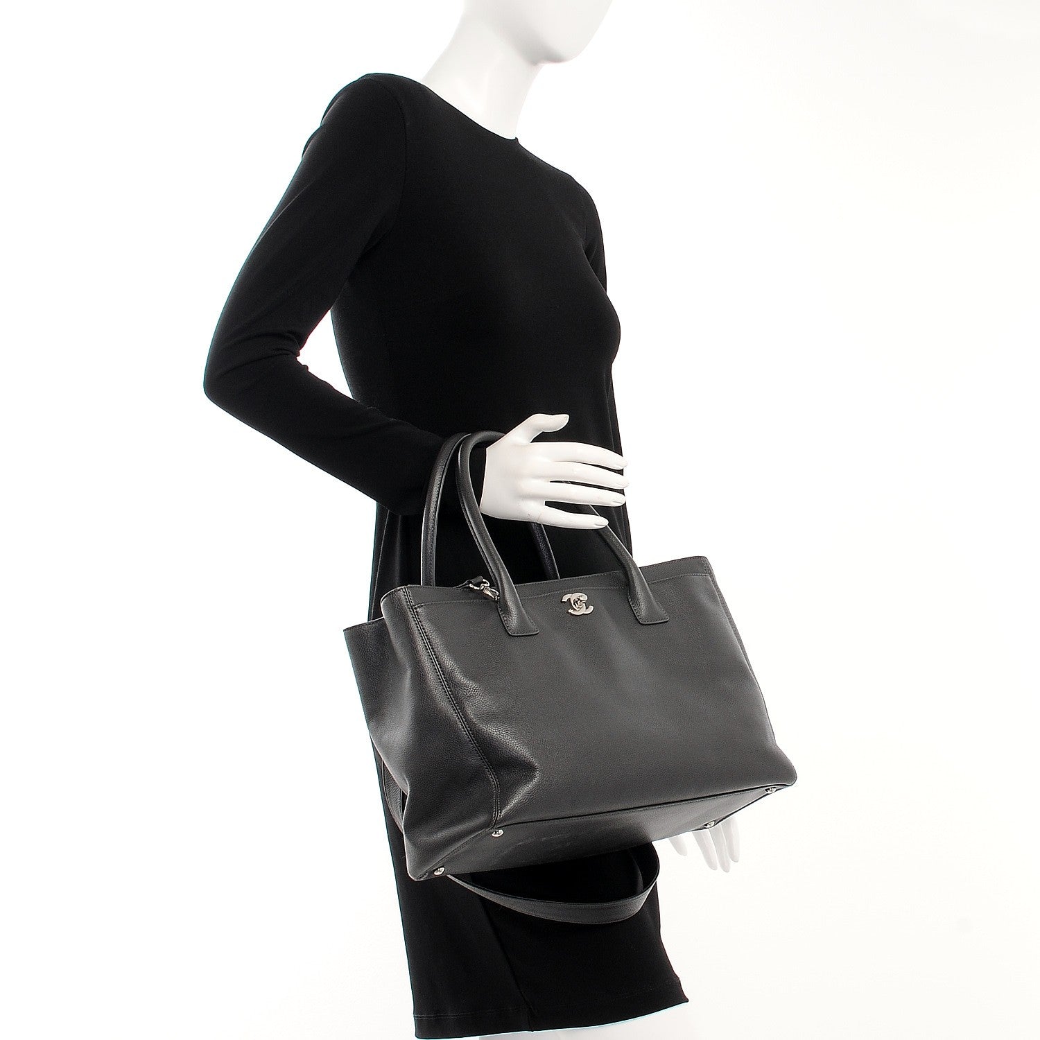 Chanel Calfskin Cerf Executive Shopper Tote Grey 2 of 12