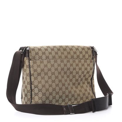 Gucci Monogram Small Flap Messenger Bag Beige Dark Brown 2 of 8