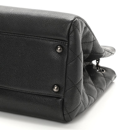 Chanel Grained Calfskin Woven Chain Medium Shopping Tote Black 10 of 11