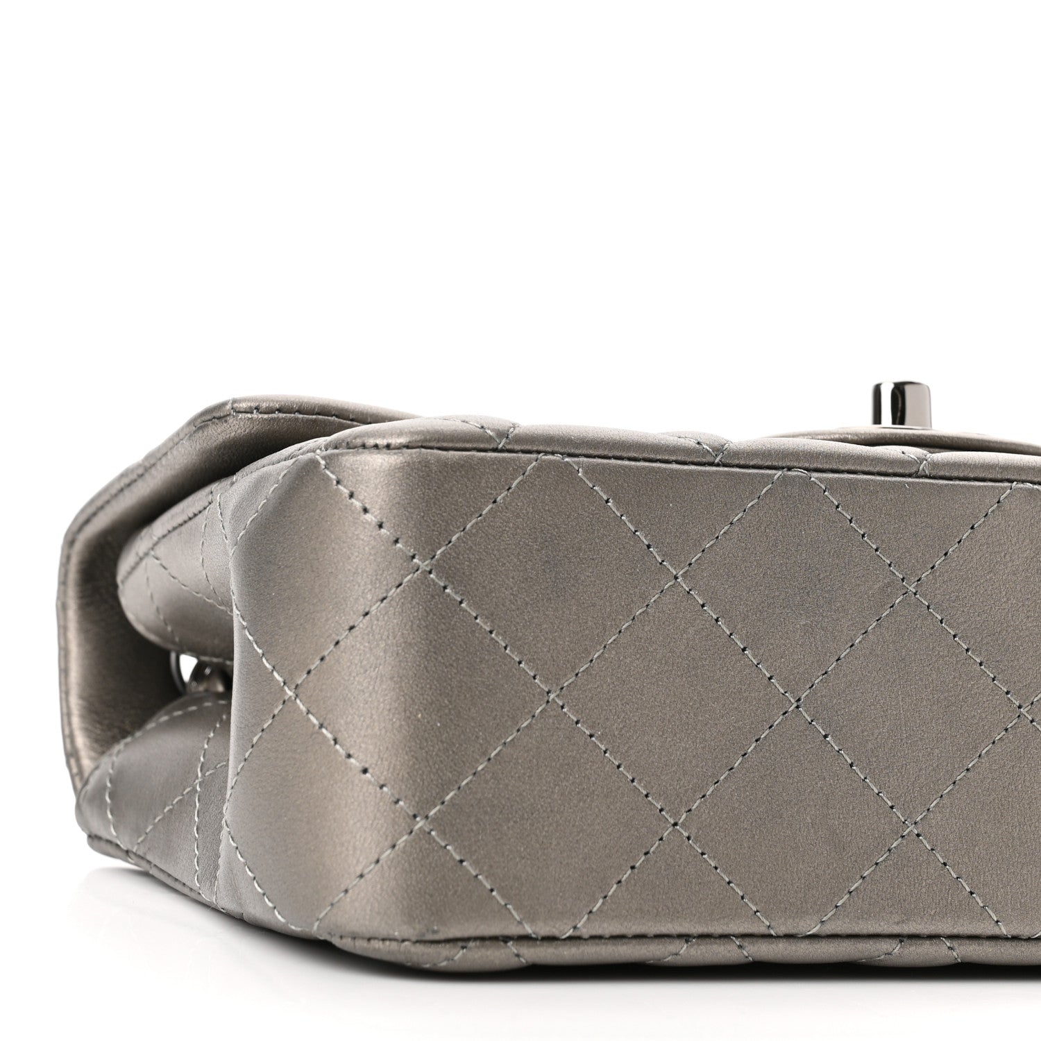 Chanel Metallic Calfskin Quilted Mini Rectangular Flap Ruthenium 9 of 10