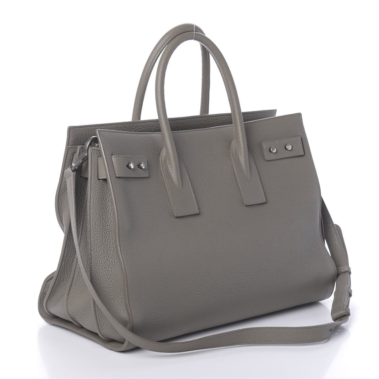 Saint Laurent Grained Calfskin Medium Supple Sac De Jour Kaki Militaire 6 of 12
