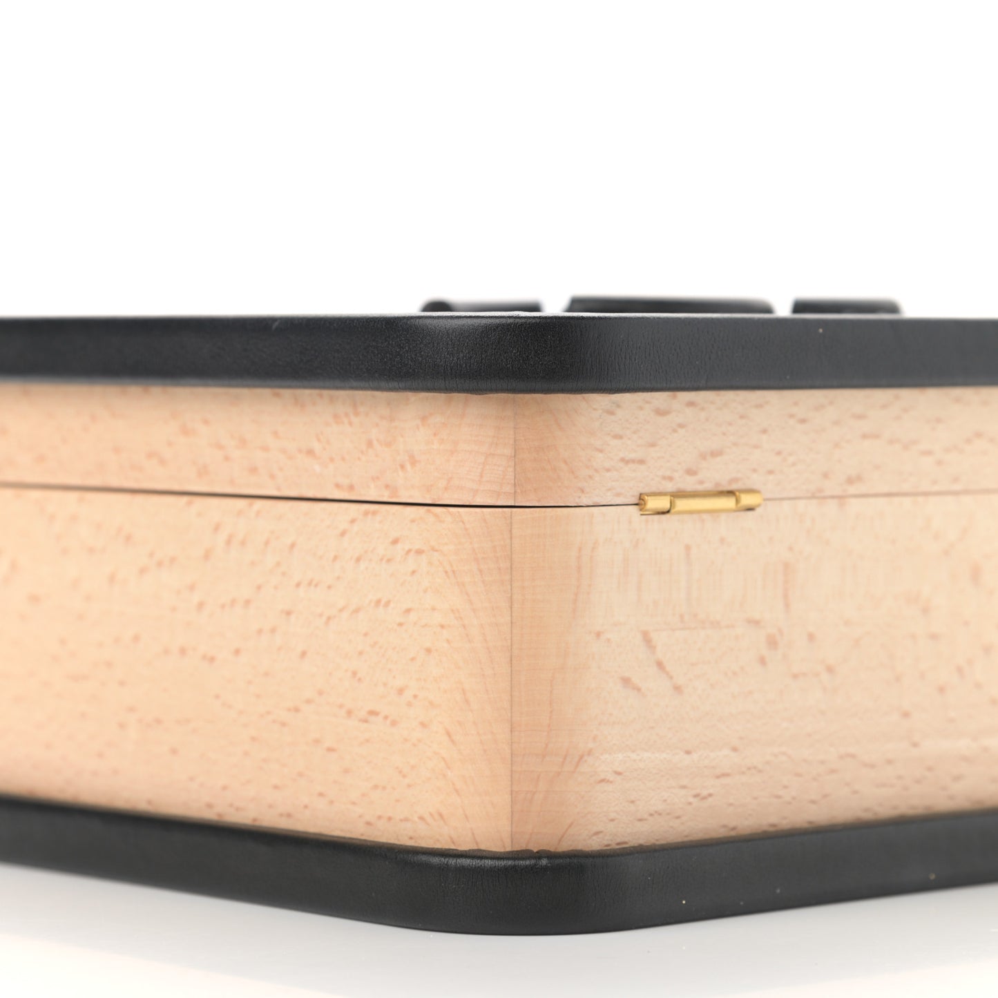 Beech Wood Lambskin Medium CC Vanity Case Black
