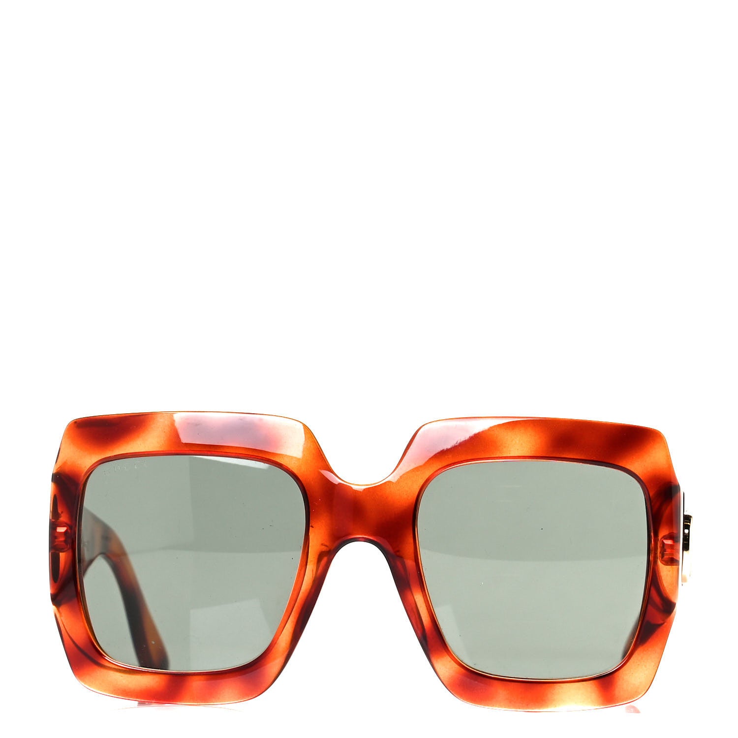 Gucci Acetate Square Frame Sunglasses GG 0053S Havana 2 of 5