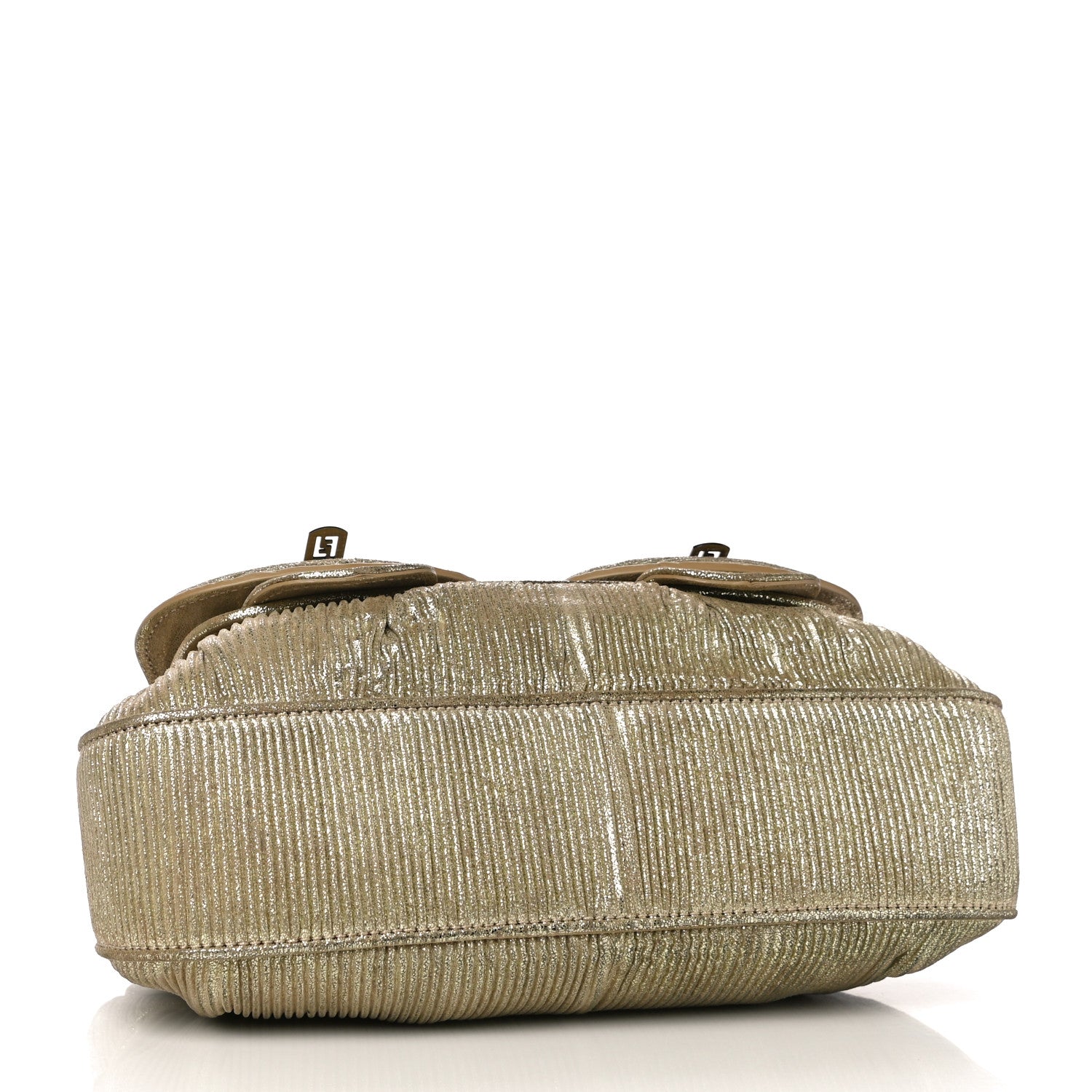 Fendi Metallic Corduroy B Bag Gold 4 of 10