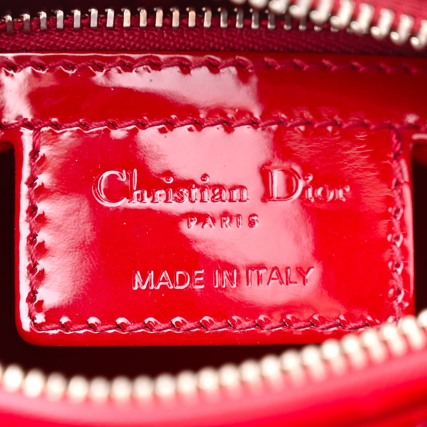 Christian Dior CHRISTIAN DIOR Patent Cannage Medium Lady Dior Red 6 of 12