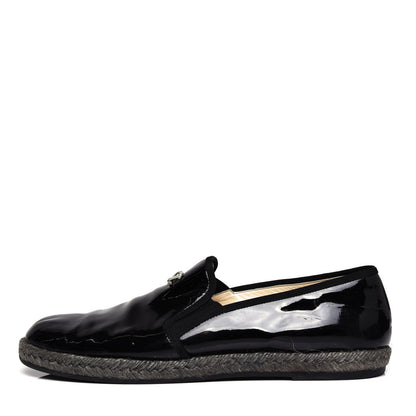 Chanel Patent Calfskin CC Mocassin Loafer Espadrilles 40.5 Black 1 of 10