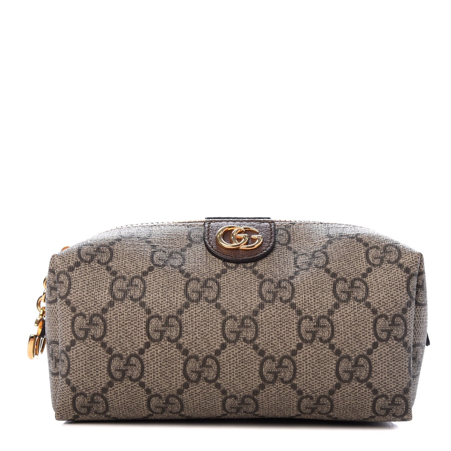 Soft GG Supreme Monogram Calfskin Small Ophidia Cosmetic Case Beige Ebony New Acero