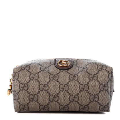 Gucci Soft GG Supreme Monogram Calfskin Small Ophidia Cosmetic Case Beige Ebony New Acero 1 of 7