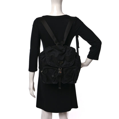Prada Tessuto Nylon Saffiano Medium Backpack Black 2 of 11