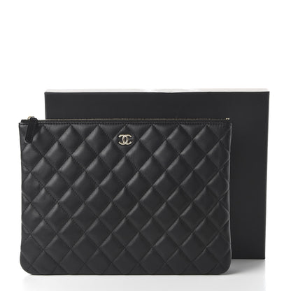 Chanel Lambskin Quilted Medium Cosmetic Case Black 11 of 11