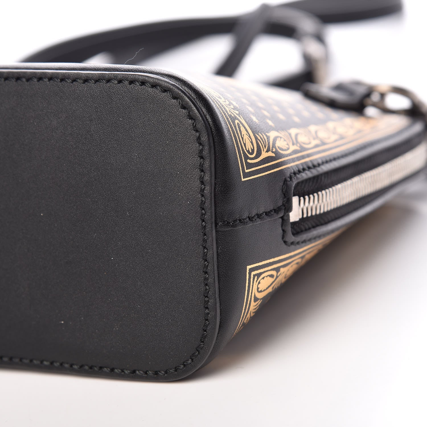 Gucci X SEGA Calfskin GUCCY Stars Mini Dome Shoulder Bag Black Gold 9 of 9