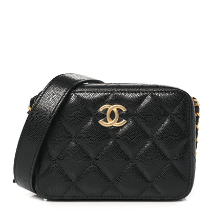 Chanel Caviar Quilted Twist Your Buttons Clutch With Chain Black 1 of 10