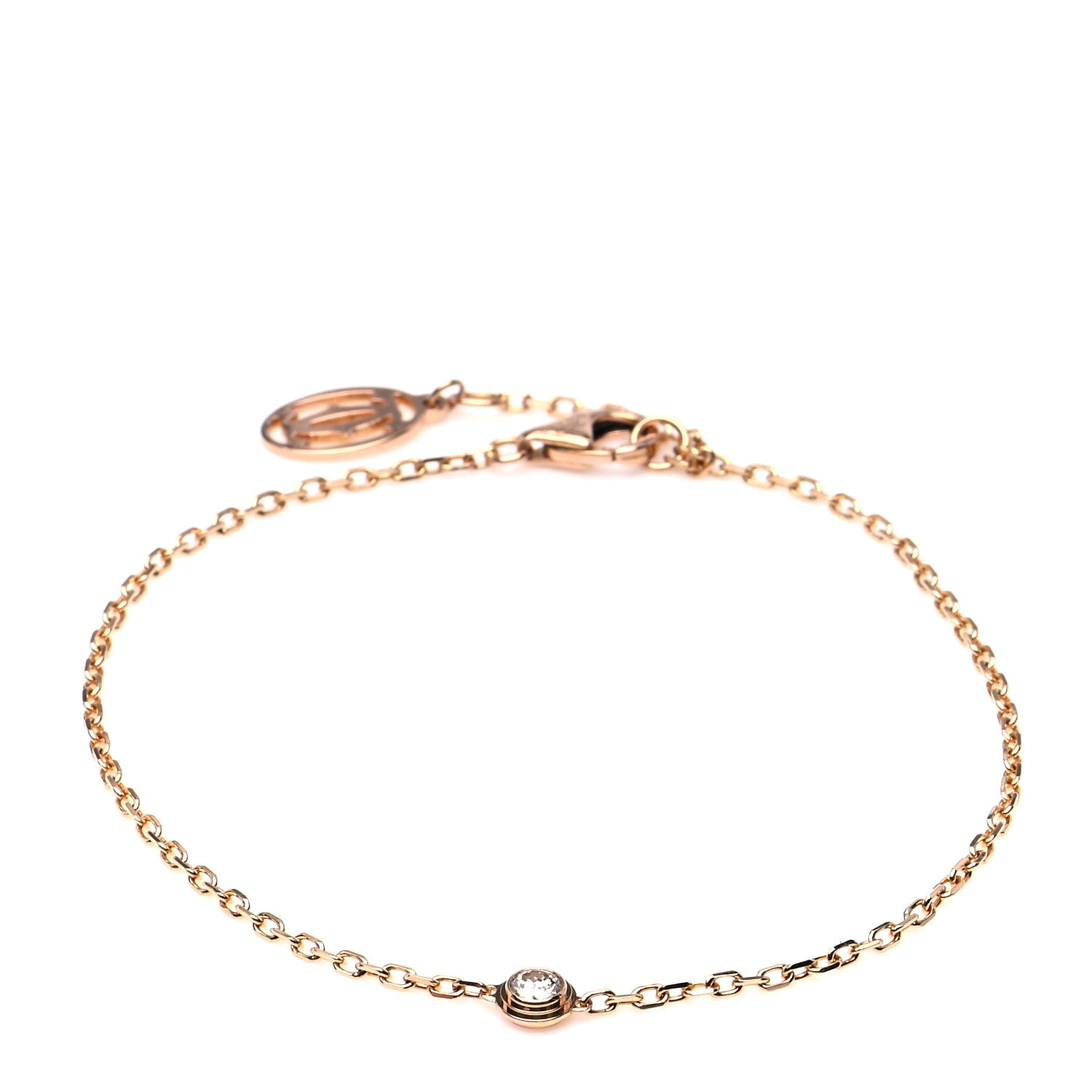 Cartier 18K Pink Gold Diamond SM D'Amour Bracelet 1 of 7
