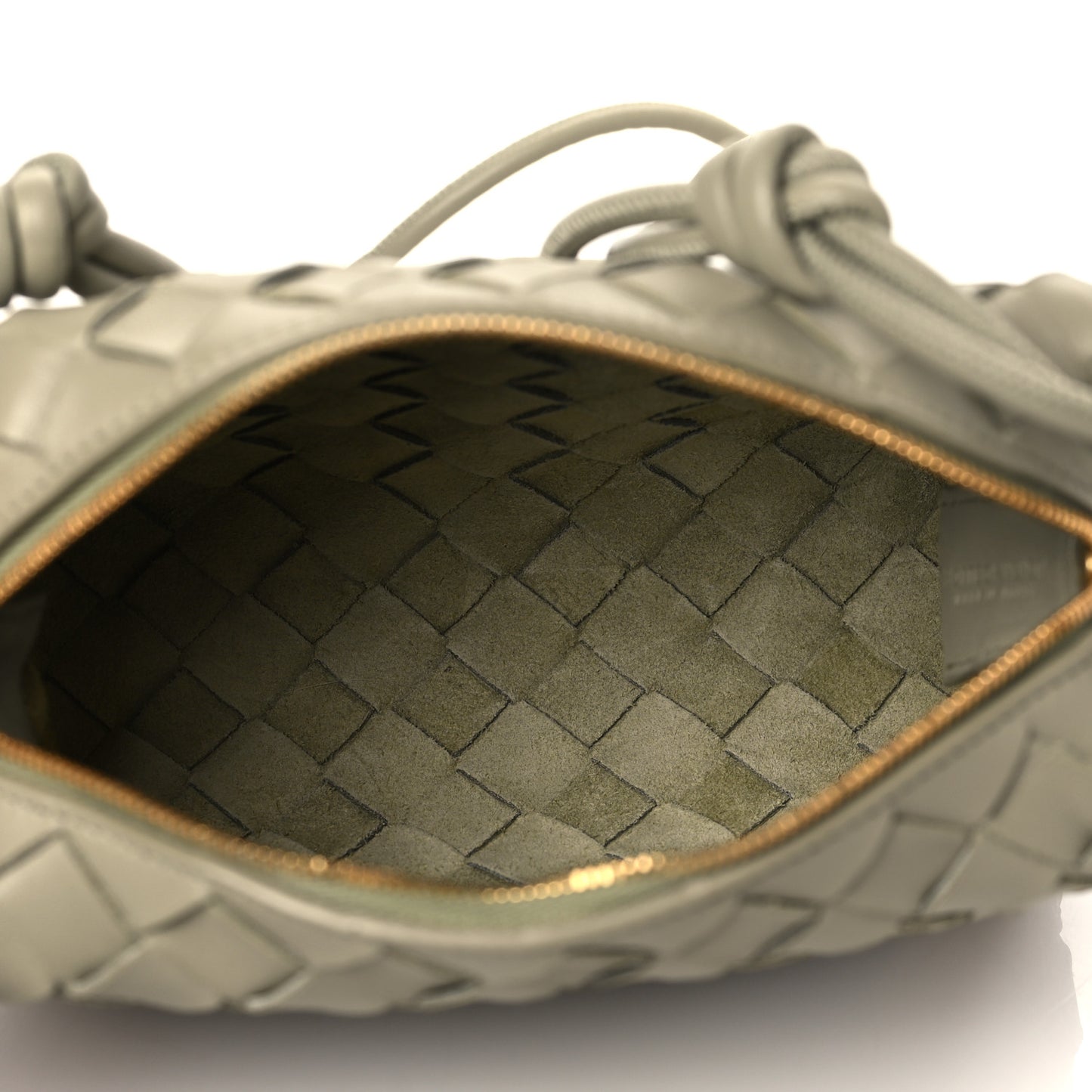 Nappa Intrecciato Mini Loop Camera Bag Travertine