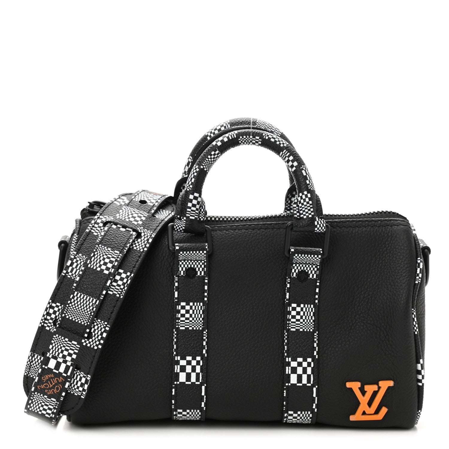 Louis Vuitton Calfskin Damier Distorted Keepall XS Black 1 of 9