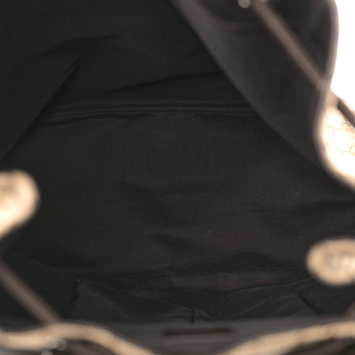 Monogram Dollar Calfskin O Drawstring Backpack Beige Ebony Testa di Moro Dark Chocolate