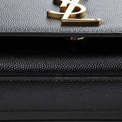 Saint Laurent Grain De Poudre Small Monogram Kate Satchel Black 5 of 7