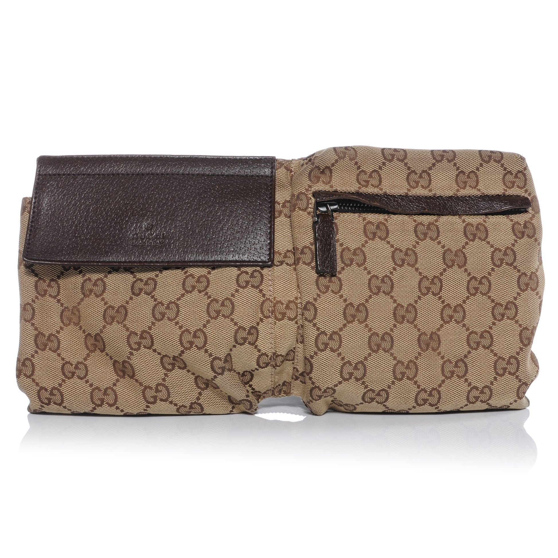 Gucci GG Monogram Web Double Pocket Belt Bag Ebony 1 of 31