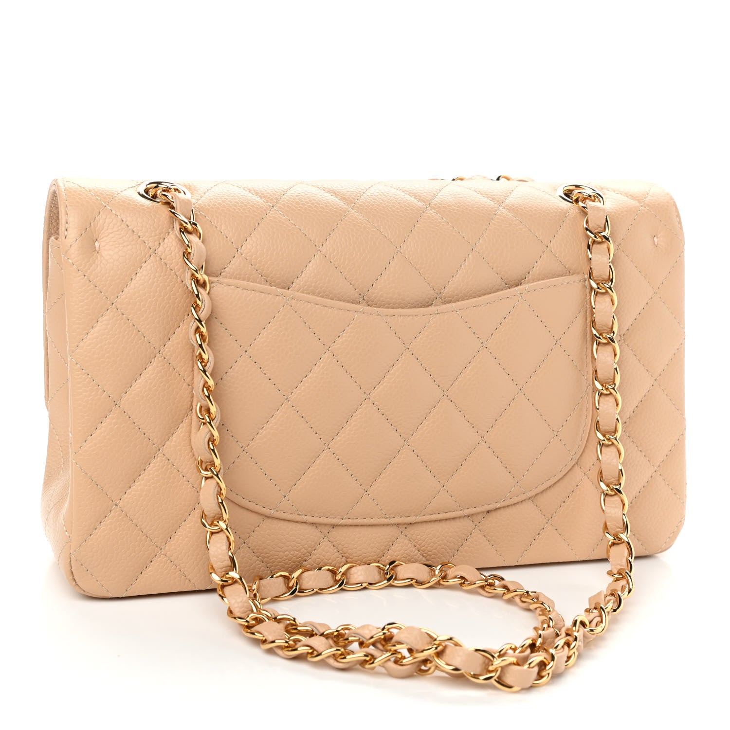 Chanel Caviar Quilted Medium Double Flap Beige 3 of 9