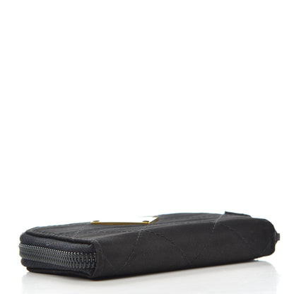 Prada Tessuto Nylon Quilted Compact Zip Around Wallet Black 4 of 7
