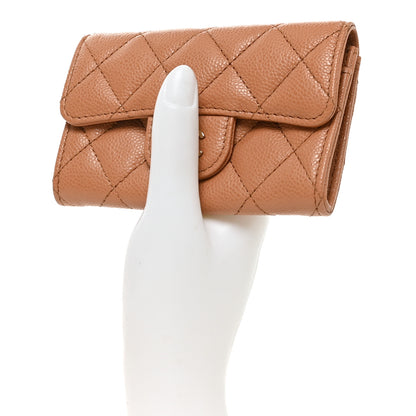 Chanel Caviar Quilted Flap Card Holder Wallet Brown 2 of 9