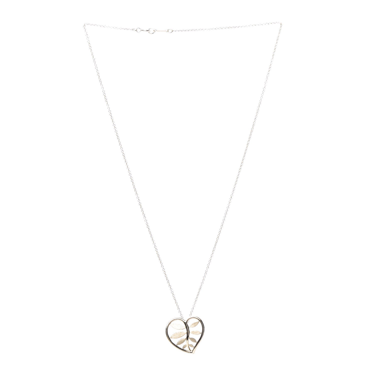 Tiffany 18K Yellow Gold Paloma Picasso Villa Paloma Heart Palm Pendant Necklace 3 of 10