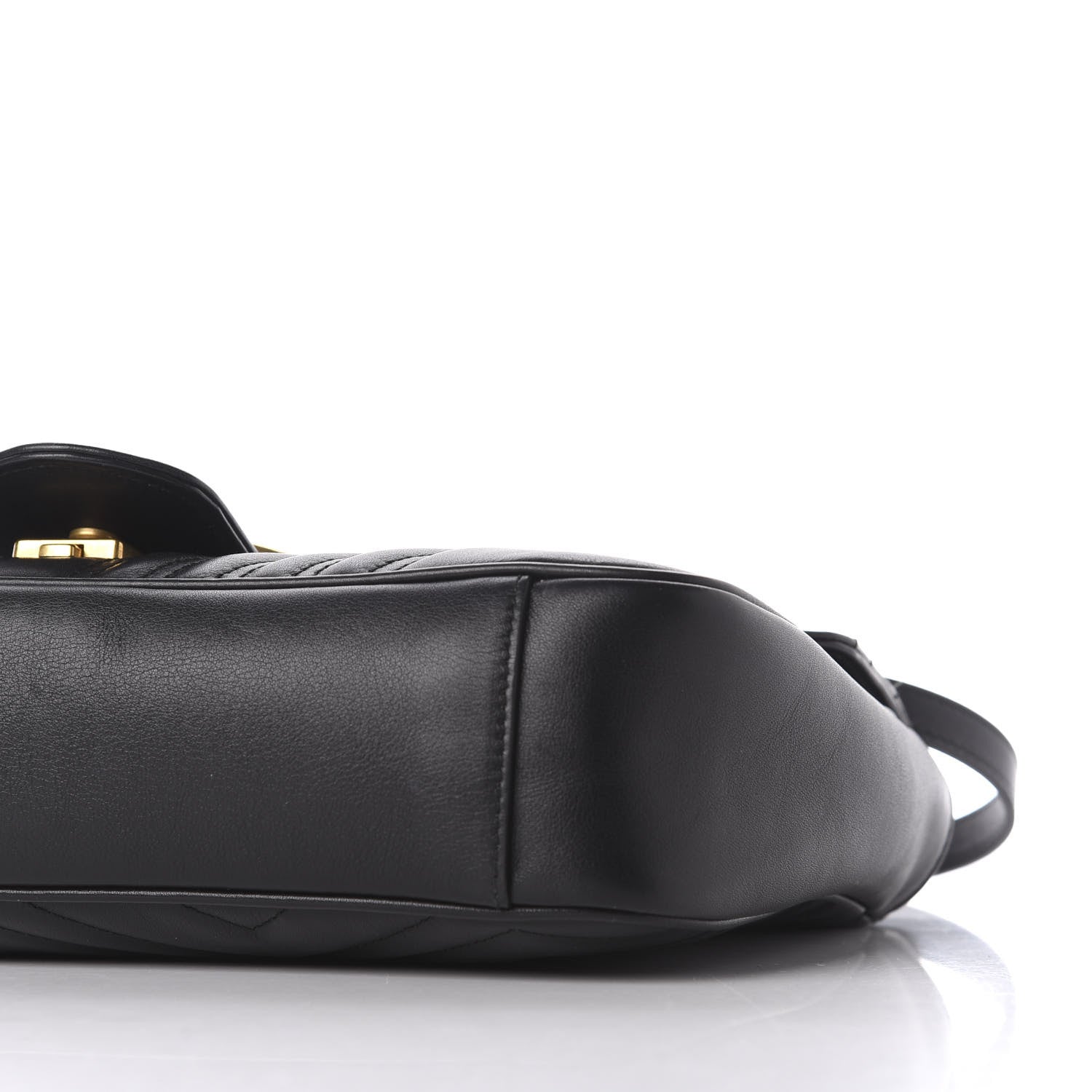 Gucci Calfskin Matelasse Medium GG Marmont Shoulder Bag Black 8 of 9