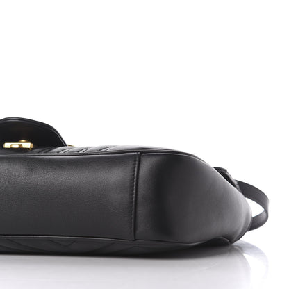 Gucci Calfskin Matelasse Medium GG Marmont Shoulder Bag Black 8 of 9