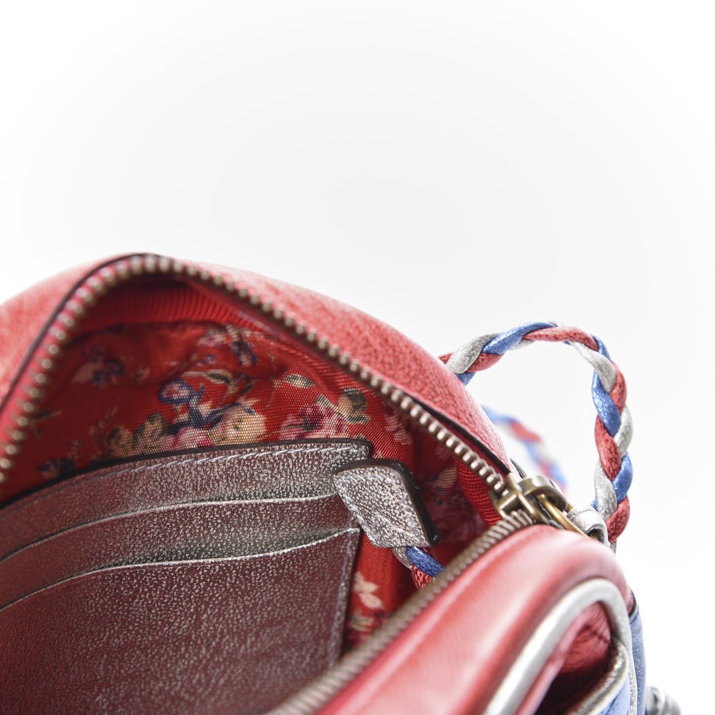 Laminated Nappa Trapuntata Mini Zumi Dome Shoulder Bag Rosso Marine Argento