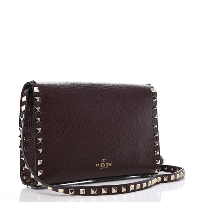 Valentino Garavani Pebbled Calfskin Medium Rockstud Flip Lock Crossbody Bag Deep Taupe 3 of 7