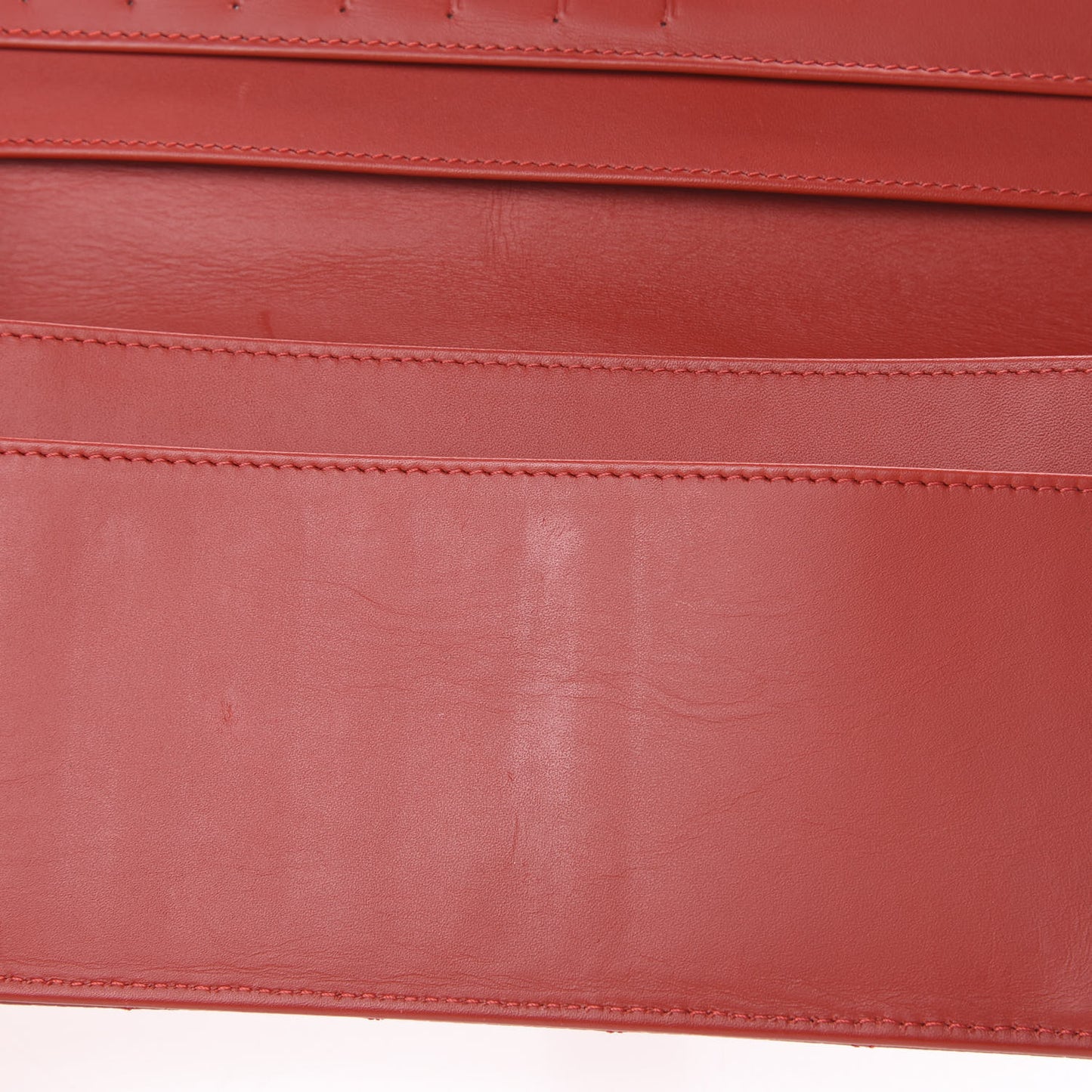 Caviar Quilted CC Long Double Wallet Red
