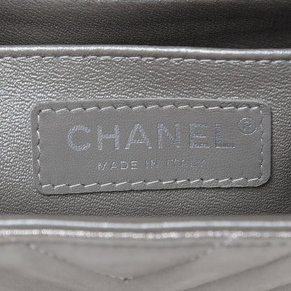 Chanel Iridescent Calfskin Chevron Quilted Mini Square Flap Silver 7 of 11