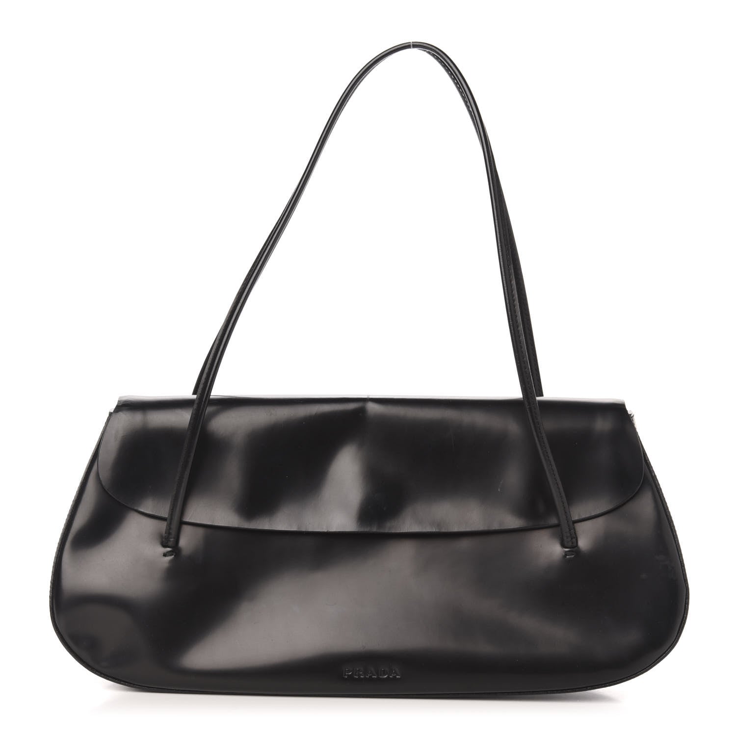 Prada Spazzolato Chic Shoulder Bag Black 1 of 13