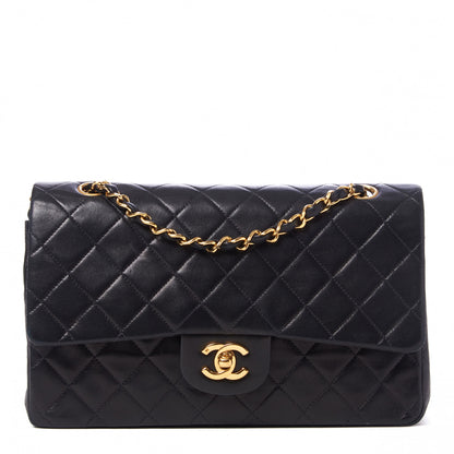 Chanel Lambskin Quilted Medium Double Flap Black 1 of 9