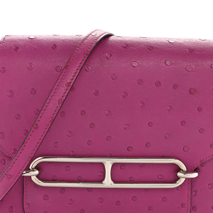 Hermes Ostrich Mini Sac Roulis Rose Pourpre 8 of 14