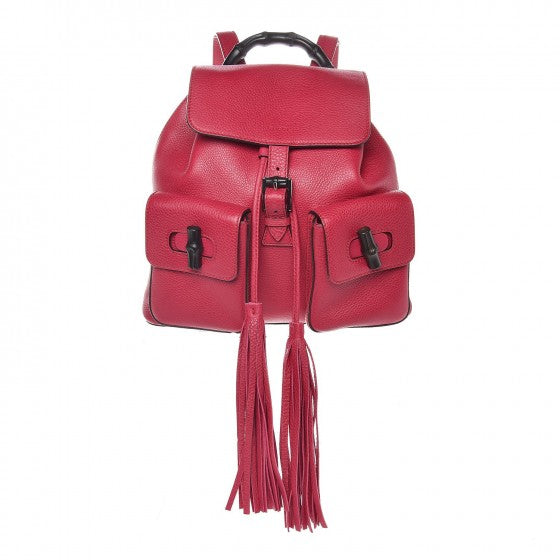 Gucci Cellarius Calfskin Medium Bamboo Backpack Petunia 1 of 7