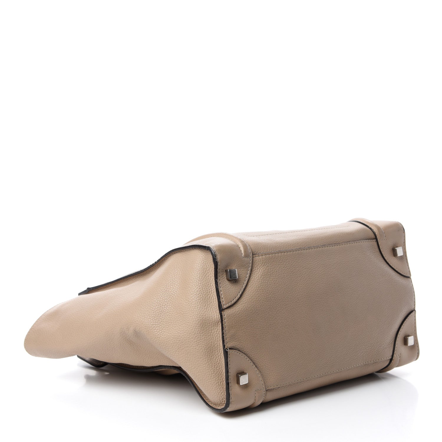 Celine Drummed Calfskin Mini Luggage Dune 4 of 18