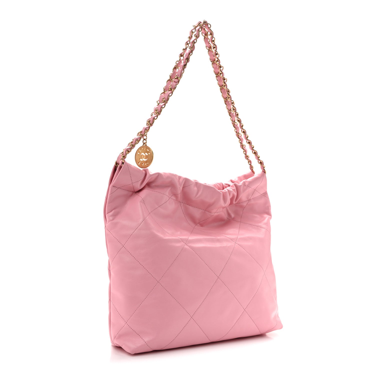 Chanel Shiny Calfskin Quilted Small Chanel 22 Dark Pink 4 of 13