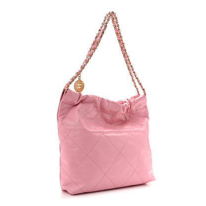 Chanel Shiny Calfskin Quilted Small Chanel 22 Dark Pink 4 of 13