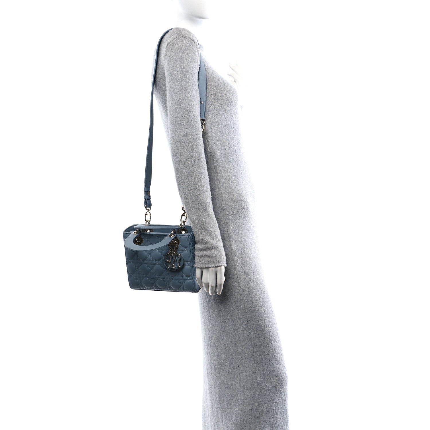 Christian Dior Lambskin Cannage Small My ABCDior Lady Dior Cloud Blue 3 of 11