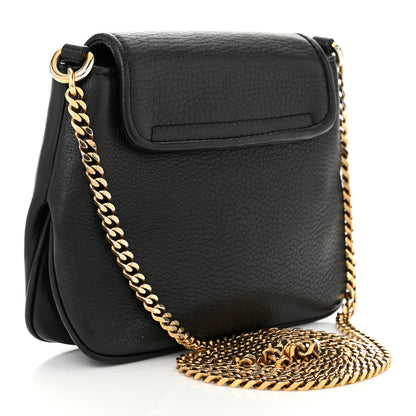 Gucci Pebbled Calfskin Small 1973 Chain Shoulder Bag Black 3 of 10