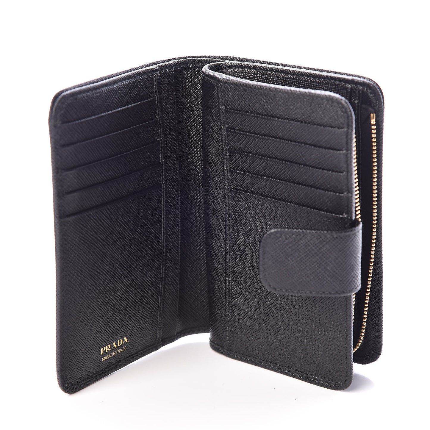 Saffiano Metal Compact Wallet Black